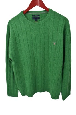 Gant sweter męski XL wełna 100% knit warkocz