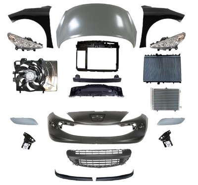 Peugeot 207 06-09 перед капот бампер pas лампа фото №1