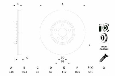 BOSCH DISKAI STABDŽIŲ 2SZT. PRIEK. BMW 2 G42 3 G20 G80 G28 3 G21 3 