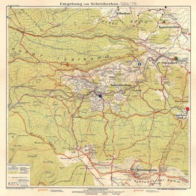 Mapa Szklarska Poręba Karkonosze reprint 1933-45r.