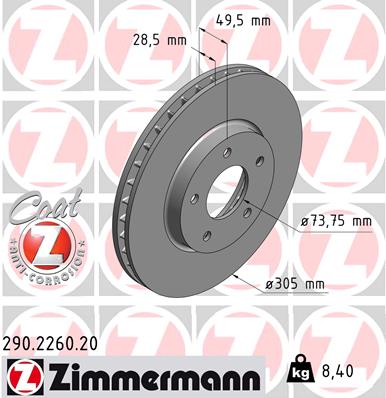 ZIMMERMANN 290.2260.20 ДИСК ГАЛЬМІВНИЙ