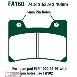 КОЛОДКИ ТОРМОЗНЫЕ EBC FA160