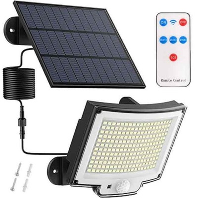 Lampa Solarna 228 LED SMD Czujnik Ruchu Zmierzchu + Pilot