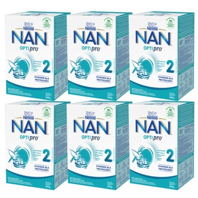 6 x Nestle NAN Optipro 2 Mleko Modyfikowane 650 g