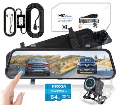 CÁMARA DE AUTOMÓVIL GRABADORA DE VÍDEO ESPEJO 2K + FHD HS900PRO SONY + MAPA 64GB  