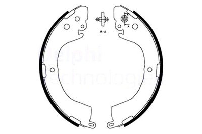 DELPHI ZAPATAS DE TAMBOR DE FRENADO JUEGO PARTE TRASERA MITSUBISHI DELICA SPACE GEAR L  