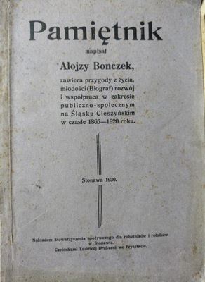 PAMIETNIK ALOJZY BONCZEK STONAWA 1930 ZAOLZIE