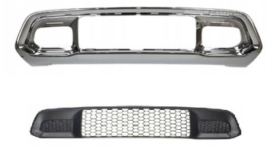 Jeep grand cherokee 17-рамка решётки хром + решётка нижняя бампера фото №1