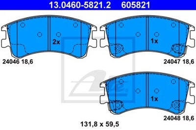 ATE 13.0460-5821.2 JUEGO ZAPATAS HAMULCOWYCH, FRENOS TARCZOWE  