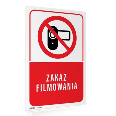 Tabliczka ZAKAZ FILMOWANIA 20X30