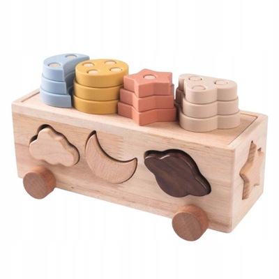 Montessori Drewniane zabawki klockowe Geometryczne