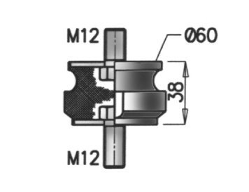 BOLSA SILENCIADOR DAF 95 2 TORNILLOS M12 DINEX DIN21820  