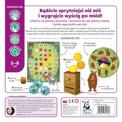 Planszowa Gra kooperacyjna "Miś i Pszczoły" dla dzieci 3-8 lat Kapitan Nauk