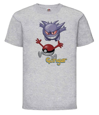 Koszulka Gengar Pokemony dla dzieci szara 104