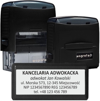 PIECZĄTKA FIRMOWA - IMIENNA, LEKARSKA - twoje LOGO - Wagraf B3s do 6 wersów
