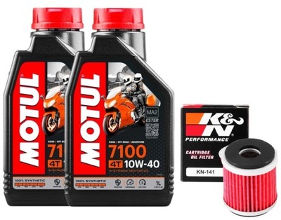 МАСЛО MOTUL 7100 10W40 2L. + ФІЛЬТР KN-141, YAMAHA YP125R X-MAX, 06-14R.