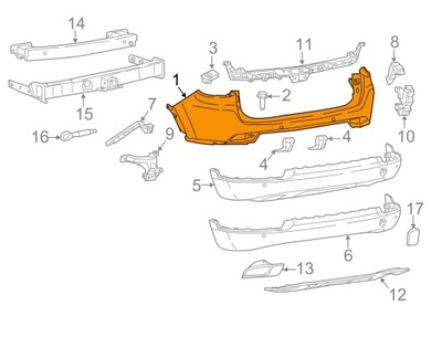 BUMPER REAR JEEP COMPASS 17- 5SY37TZZAB NEW CONDITION  