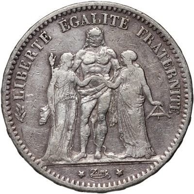 Francja, 5 franków 1874 K, Herkules