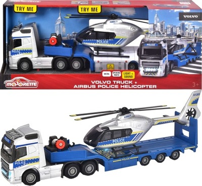 ZESTAW POJAZDÓW POLICYJNYCH CIĘŻARÓWKA VOLVO Z PRZYCZEPĄ HELIKOPTER ŚW/DŹ