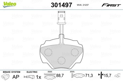 VALEO 301497 VALEO TRINKELĖS HAM. FIRST 
