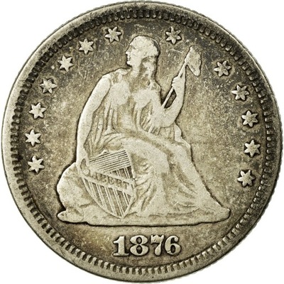 Moneta, USA, Seated Liberty Quarter, Quarter, 1876
