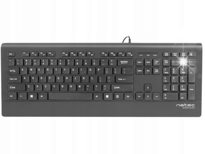 NATEC Klawiatura BARRACUDA Slim Czarna USB