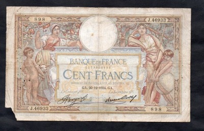 Banknot FRANCJA -- 100 Franków -- 1934 rok