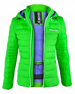 Damska kurtka zimowa narciarska WHD z membraną 20.000 neon zielona 5579 XS