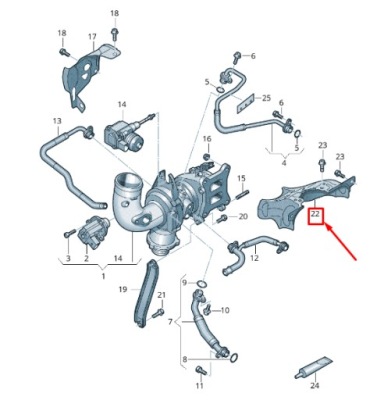 Audi q5 fy турбонагнетатель cover plate 06l129597b фото №1