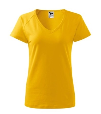 Elegancka koszulka damska Żółty bluzka DREAM128: Slim-fit 2XL