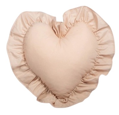 Poduszka dekoracyjna serce z falbanką