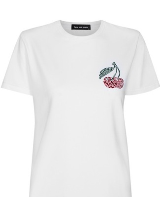 Biały T-shirt Basic-Cherry M