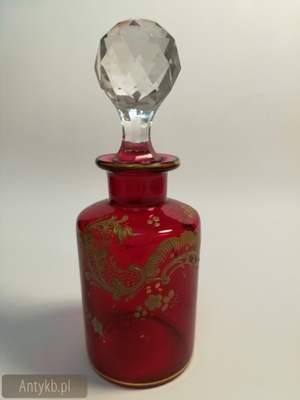 Flakon francuski krysztal czerwien SAINT LOUIS