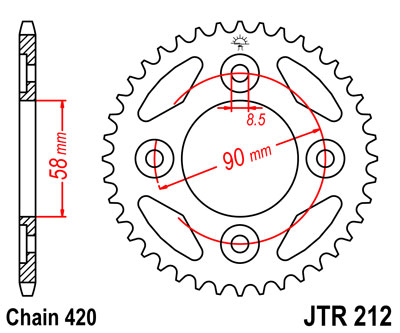 ENGRANAJE PARTE TRASERA JT 35-ZEBOW AFS 110 2012-2014  