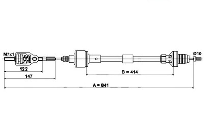 ТРОС ЗЧЕПЛЕННЯ OPEL CORSA B 1.0 11.96-09.00 ATE