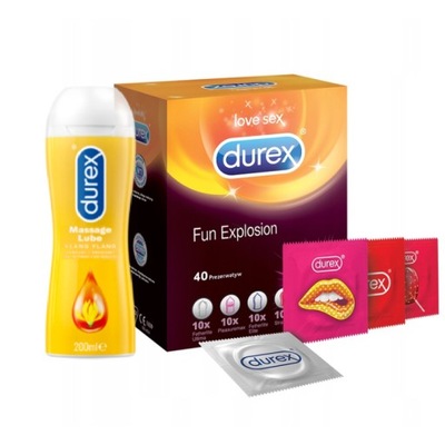 Durex prezerwatywy 40 Fun Explosion Żel Zestaw