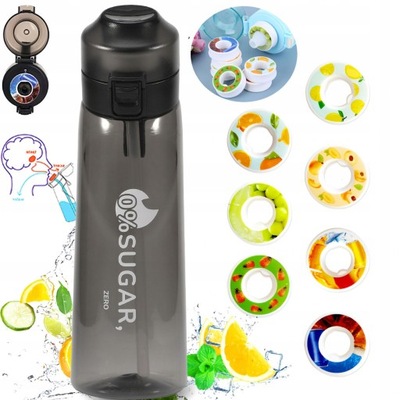 Smakowa Butelka na wodę 650 ml z 7 Kapsułkami - Bez Cukru i Kalorii