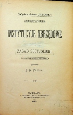 Instytucje obrzędowe 1890 r.