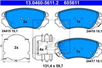 ATE КОЛОДКИ ГАЛЬМІВНІ ПЕРЕДНЯ OPEL INSIGNIA 08- CHEVROLET MALIBU