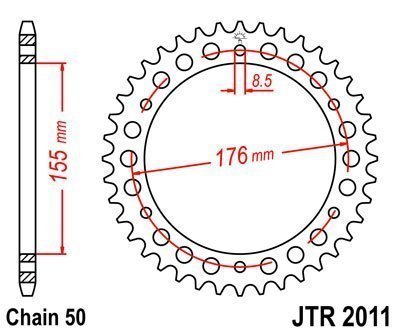 ENGRANAJE PARTE TRASERA JT 46-ZEBOW SPRINT 1050 2005-2013  