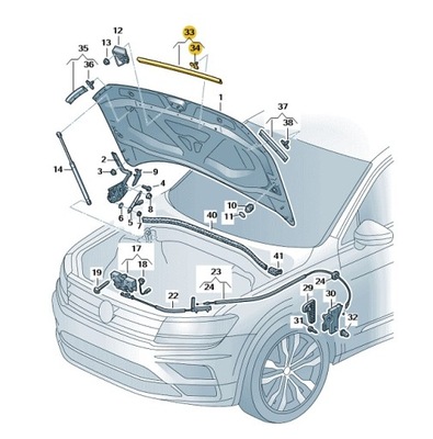 Прокладка капот vw tiguan oe: 5na823707 фото №1