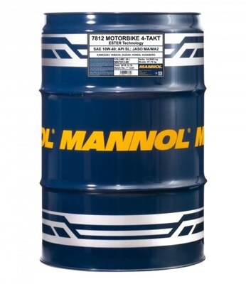 MANNOL ACEITE SILNIKOWY 4T MOTORBIKE 10W40 60L ESTER + MA2 SYNTETYK (7812) (A  