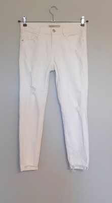 Zara jeansy białe spodnie rurki z dziurami r 36