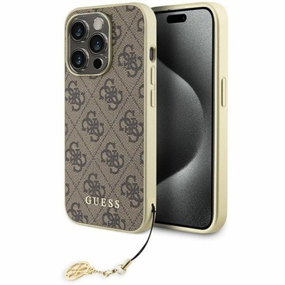 Guess super etui nakładka do iPhone 15 Pro Max 6.7" GUHCP15XGF4GBR brązowa