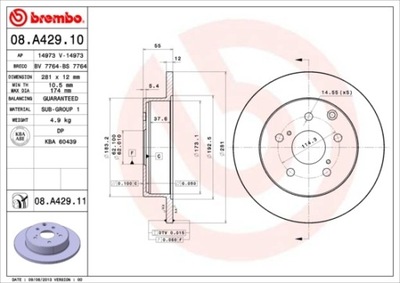 DISCO DE FRENADO BREMBO 08.A429.11  