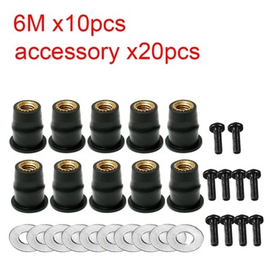 10/30 PIECES WELL NUT M5 5MM M6 METRIC RUBBER МОТОЦИКЛ WINDSHIELD~14209 