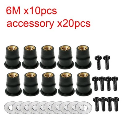 M5 M6 10Pcs Metric Rubber Well Nuts Motorcycl