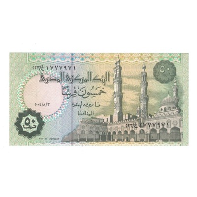 Banknot, Egipt, 50 Piastres, 2004, 2004-08-03, UNC
