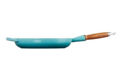 Le Creuset Signature Cast Iron Frying Pan With Wooden Handle 28cm Teal, 202