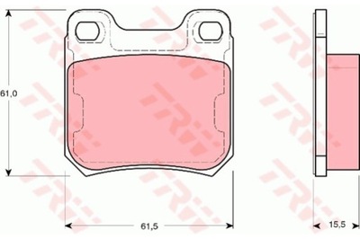 ZAPATAS HAMULC. SAAB 9-3 98- ,9-5 97- PARTE TRASERA  